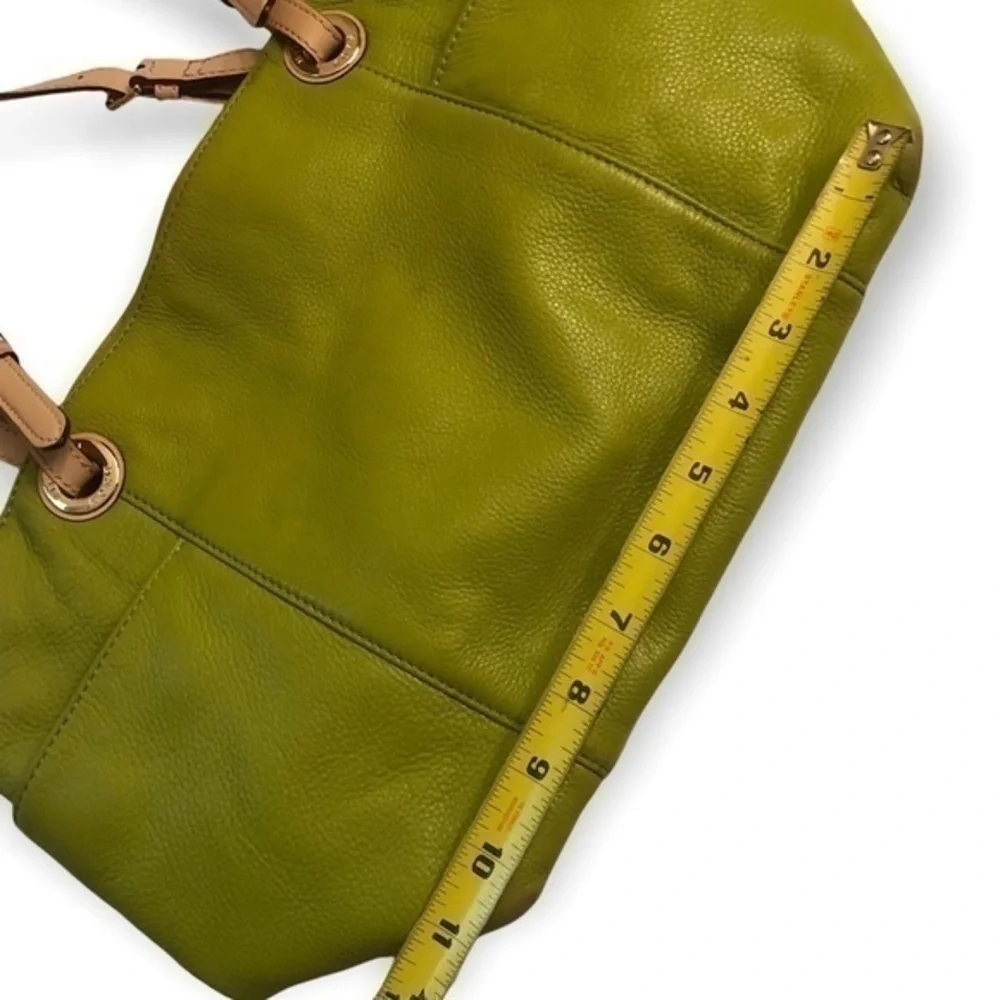 Michael kors lime green leather east west tote bag